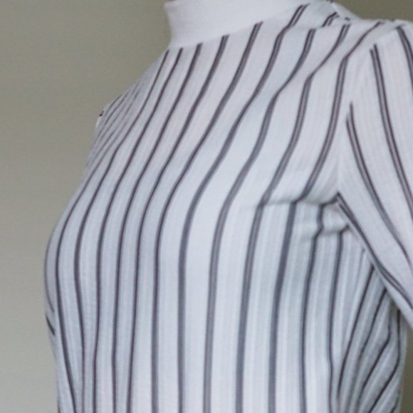 Dynamite Black & White Striped Long-Sleeve Shirt - Picture 8 of 16